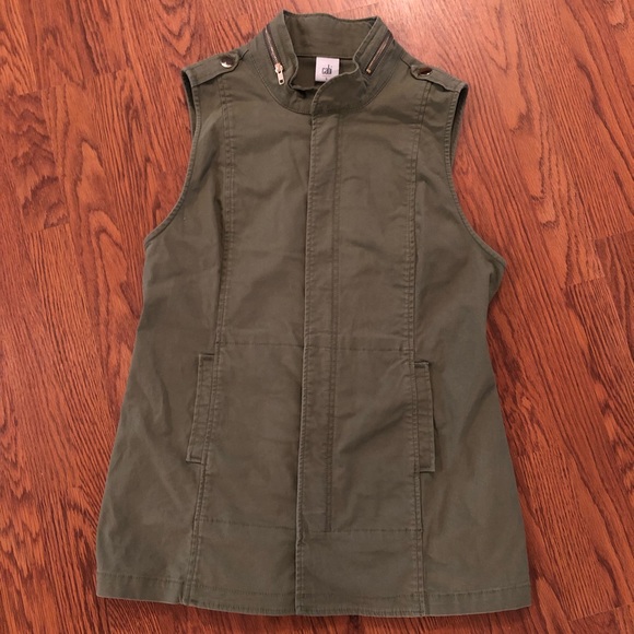CAbi Jackets & Blazers - CAbi | Green Explorer Full Zip Utility Vest 5101 L